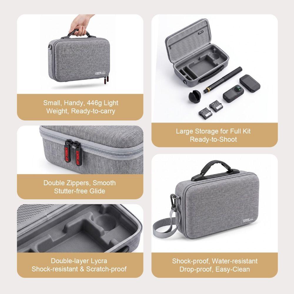 PU Camera Storage Bag Handbag for Insta360 X6 Creator Combo Action Camera Accessories