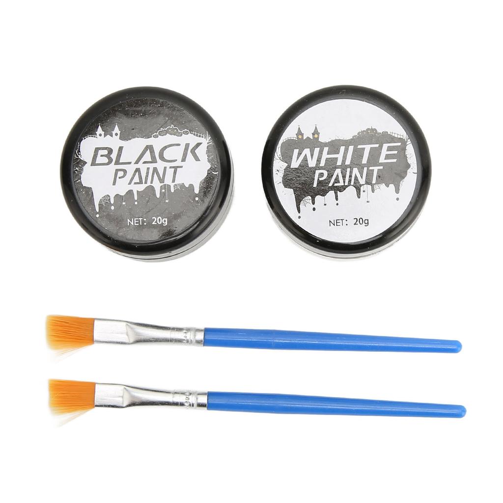 Black White Face Body Paint Skull Skeleton Facial Painting Kit for Cosplay Halloween