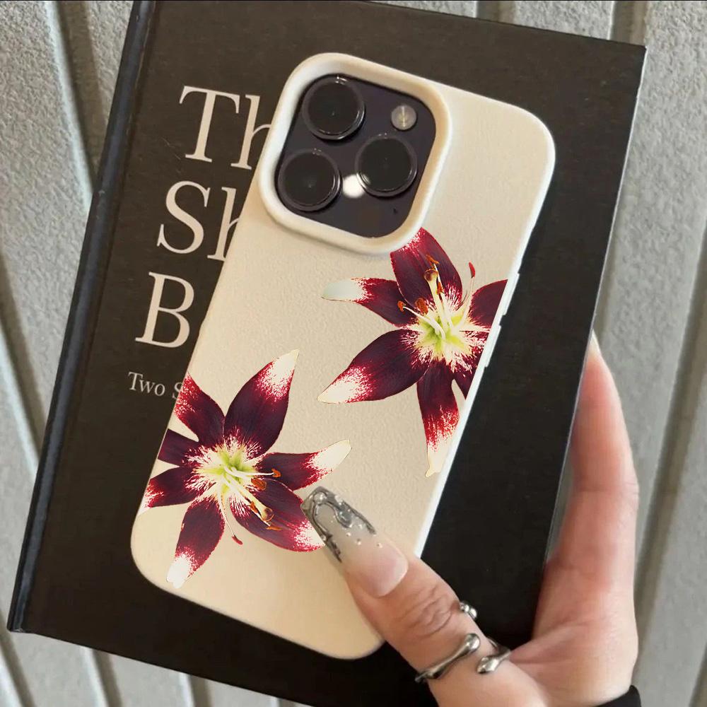 Роскошный Чехол для Телефона с Узором из Кожи Личи 'Gorgeous Luxury Flowers' Для Redmi Note 14 13 12 11 10 9 8 Pro Plus 4G 5G Ударопрочный Чехол