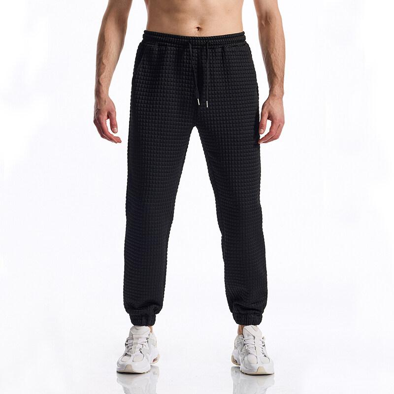 Grid Design Fabric Men's Casual Sports Pants Gym Sport Trousers For Men Jogger Sweatpants Running Workout Jogging Long Pants