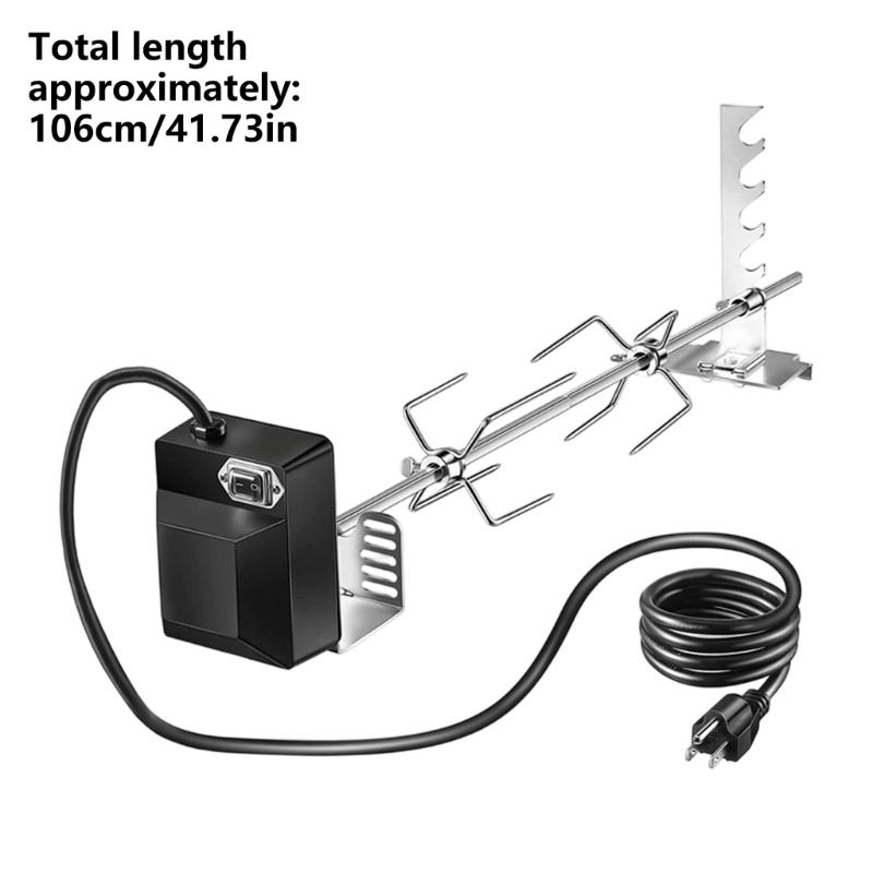 Высокопроизводительный электрический набор для вертела для домашнего гриля с мотором 120 В обеспечивает равномерное приготовление мяса каждый раз