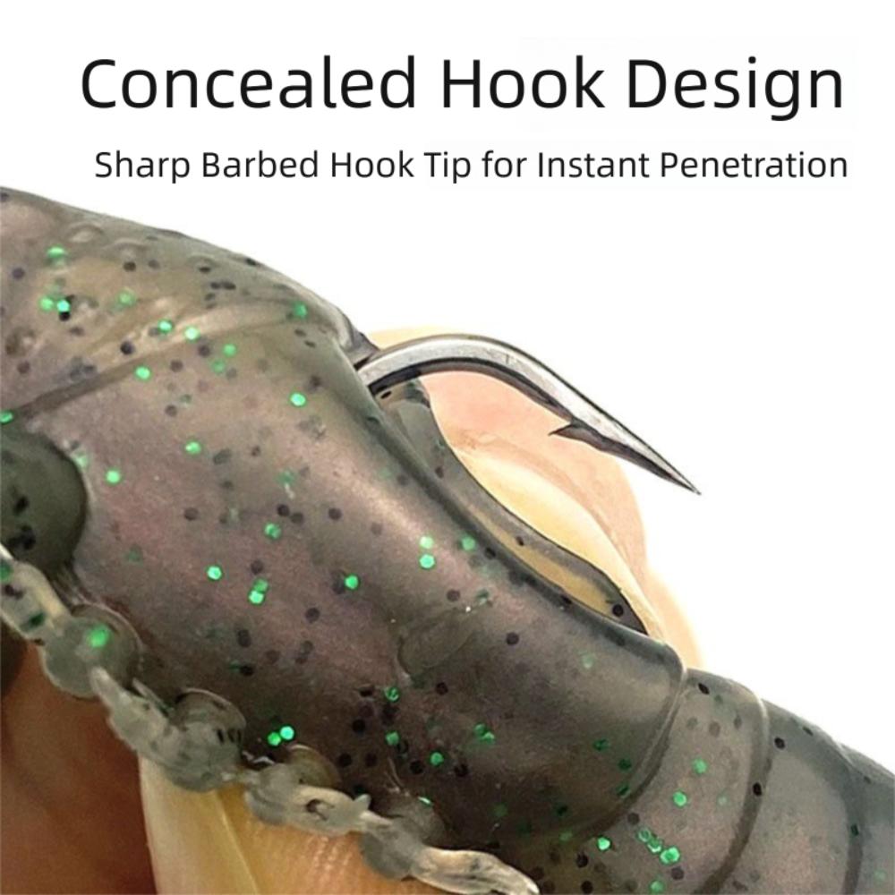 8cm Bionic Lobster Bait Submerged Hammer Shrimp Bait Lure Soft Bait  Lobster Fishing