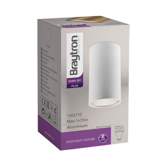 Plafonnier alu GAMA-5510A rond GU10 35W Blanc