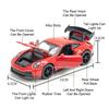 1:Масштаб 1:32 Панамера 911GT3 Миниатюрная модель спортивного автомобиля Игрушка Двери Открываются Звук Свет Модели с инерционным механизмом Литые металлические игрушки для детей