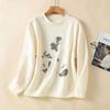 Embroidered Sweater Women's Autumn New Early Autumn Interior Casual Versatile Top