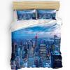 Пододеяльник New York Sketch City Комплект постельного белья для двуспальной кровати Домашний текстиль Покрывало Наволочки Комплект постельного белья для спальни (Нет листа)