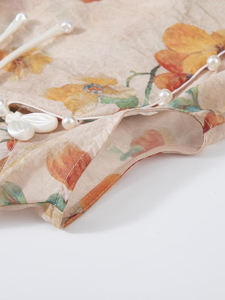 Летний ханьфу для девочек 2025: Новый топ в китайском национальном стиле и брюки широкого кроя, детский костюм-двойка.