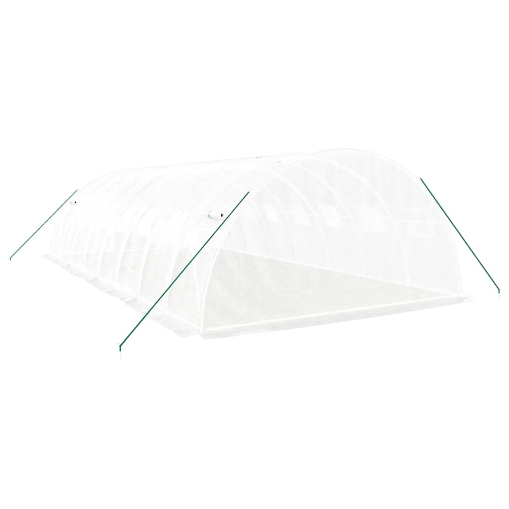 Greenhouse with Steel Frame White 32 m² 8 x 4 x 2 m