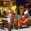 Christmas Inflatable Santa Claus On Sleigh and 2 Reindeers with Built In Lights Outdoor