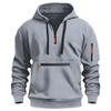 New Men's Sweatshirt Autumn and Winter Fleece Sweatshirt Loose Large Size Zipper Hoodie