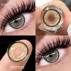 Eyeshare Цветные контактные линзы Blue Fresh Annual Disposable Lens Коричневый Удобный Натуральный Цветные Линзы Мягкие Линзы для Глаз 1 Пара