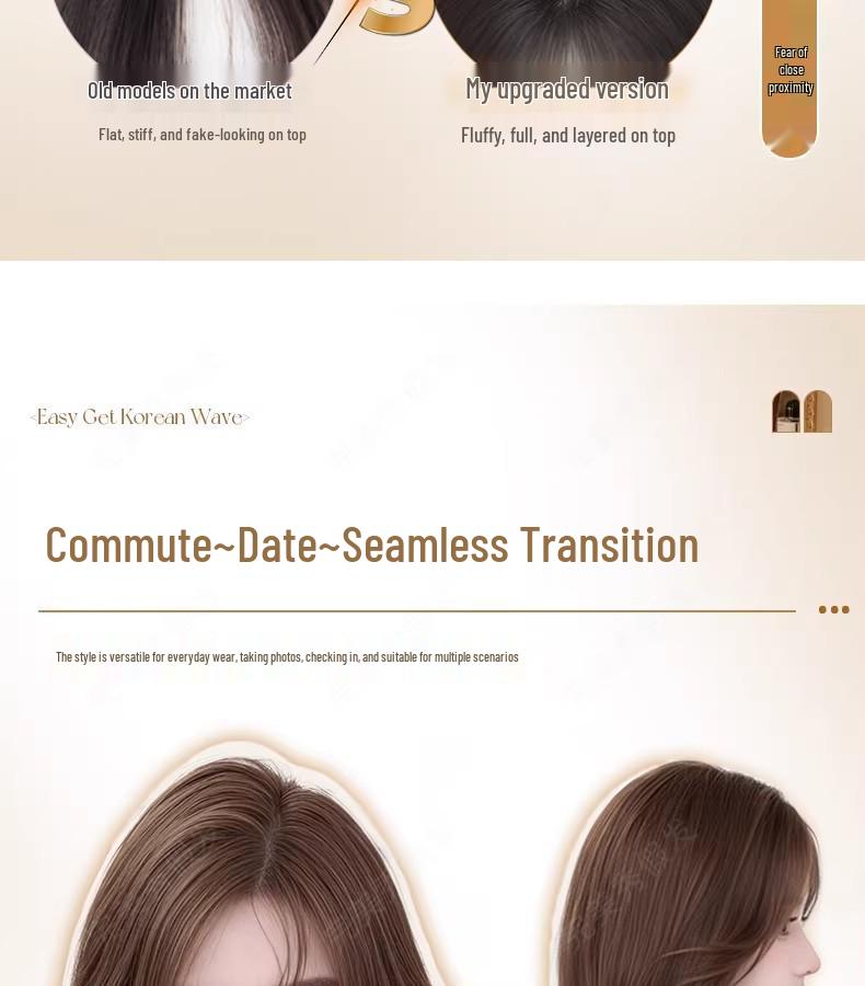 Женская натуральная длинная париковая шапка с реалистичными большими волнами и незаметной челкой с прямым пробором