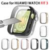 Tempered Glass Case for HUAWEI WATCH FIT 3 Samrt Band Full Coverage Bumper Protective Cover Screen Protector for Huawei Fit3