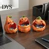 Resin Pumpkin Storage Bowl Big Mouth Box, Halloween Figurine Jewelry Tray, MouthPumpkin Statue Trinket Keys Candy Holder for Home Office Desk