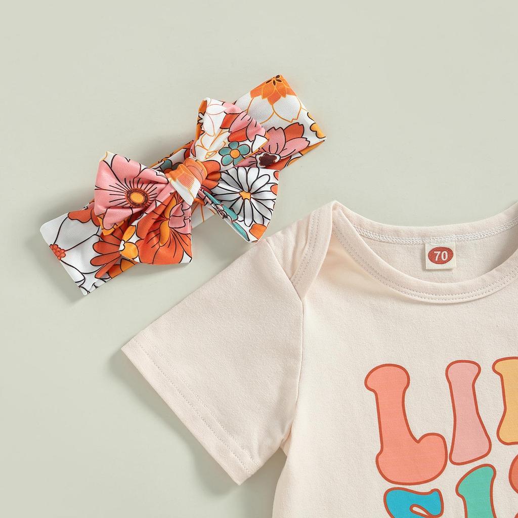 Big Sister Little Sister Matching Outfits 6M 12M 18M 24M Little Sister Newborn Outfit Baby Girl Romper Floral Bell Bottoms Summer Clothes