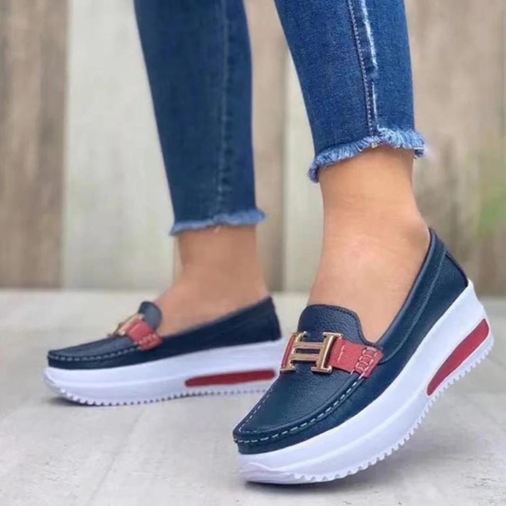 Женская повседневная обувь 2025 Весна Осень Новые удобные женские кроссовки Модная повседневная обувь с толстой подошвой Женская вулканизированная обувь