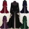 Women's Faahion Flare Sleeve O-neck Medieval Party Dress Plus Size Witch Pixes Dark Dress Magic Cosplay Dress Plus Size Renaissance Dress
