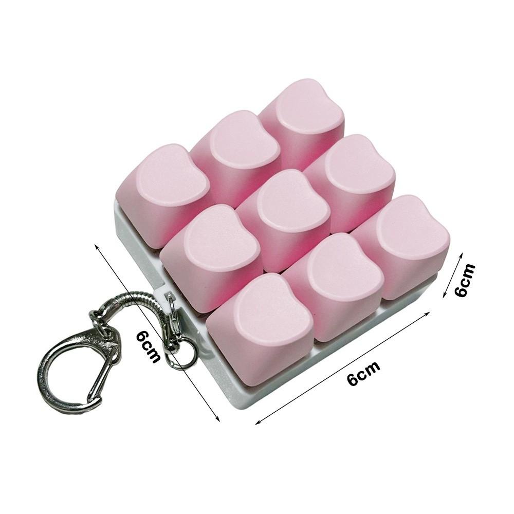 DIY Keyboard Clicker Toy 9Keys Button Keycap Fidget Keychain Finger Keyboard Caps Toy for Adult To Relief Stress Pass The Time