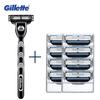 Genuine Mach 3 Straight Razors Beard Razor 1 Holder with 1 Blade + 8 Replaceable Blades