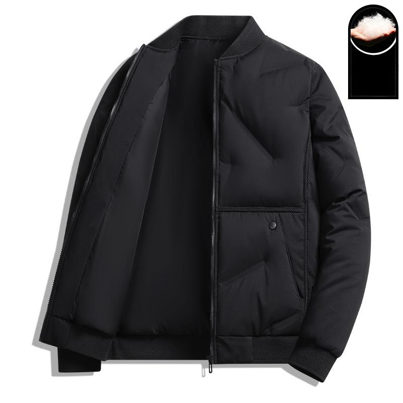 Men's Baseball Collar Down Jacket Men's Short Winter Thickened Warm Gray Duck Down Jacket Casual Youth Jacket