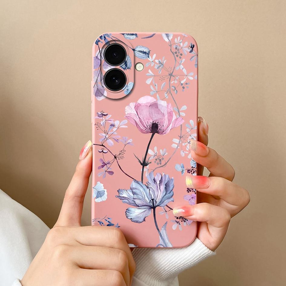 Чехол для Apple iPhone 16 Plus 16pro 16promax с милым авокадо, милыми цветами, мягкий, тонкий, с жидким силиконом, окрашенный, противоскользящий, противоударный корпус для iPhone Capa