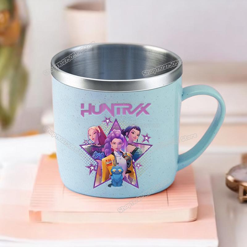 KPop Demon Hunters Children Home Water Cups Cartoon Stainless Steel Milk Mugs School Office Coffee Tea Adorable Girl Drink Cups