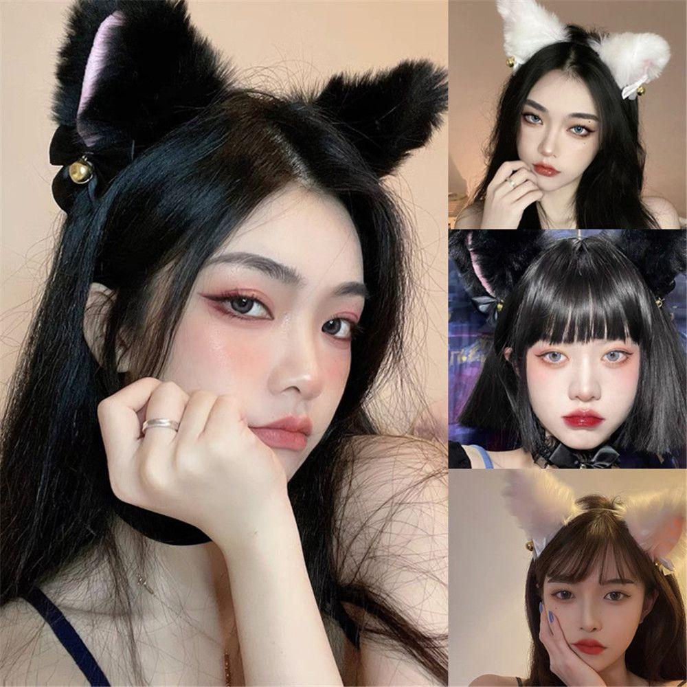 With LED Light Plush Furry Cat Ear Headband Fancy Dress Hairband Hair Accessories Cosplay Headwear