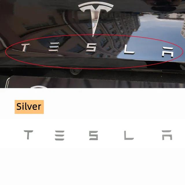 1pcs 3D ABS Logo Tesla Emblem Letters Car Trunk Badge Rear Letter Label Electroplated For MODEL 3 MODEL S X Modified accessories