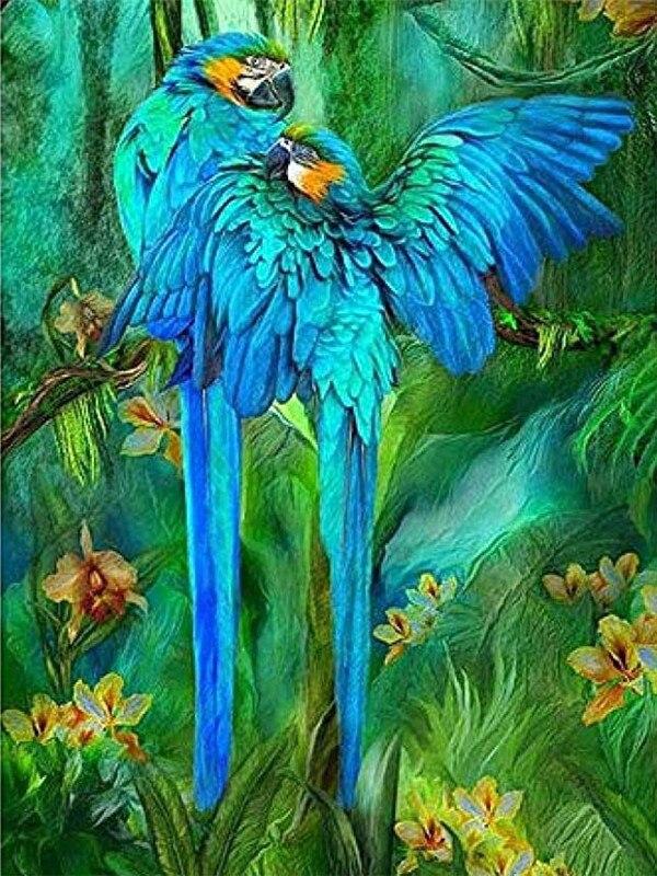5D Diamond Painting Parrot Diamond Embroidery Full Round Drill Kits Animal Mosaic Diy Home Decor Art
