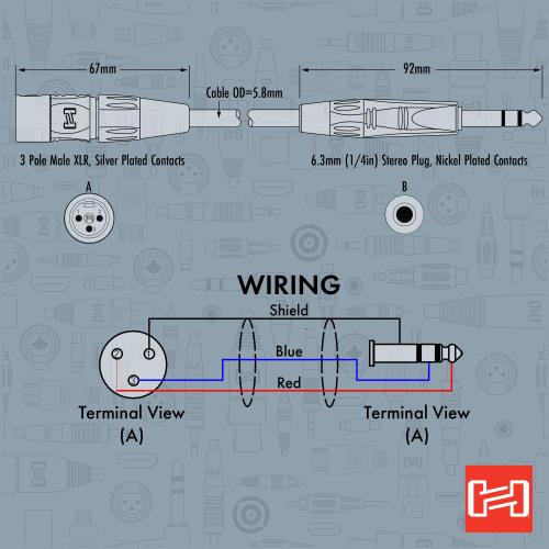 Hosa HSX-030 9.1m Stereo Phone Male to XLR Canon Male Audio Cable