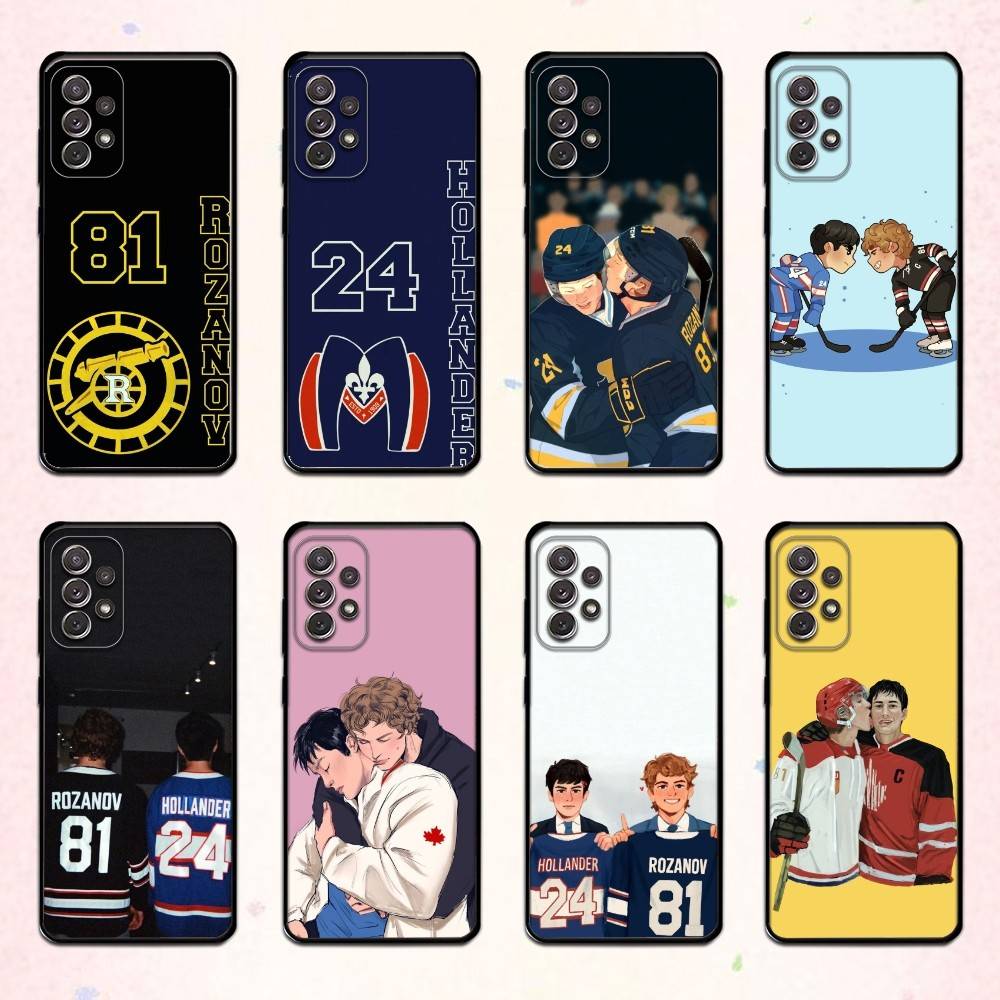 Чехол для телефона Ice hockey H-Heated R-Rivalry для Samsung S 25,24,23,22,30,21,10,9,Ultra,Plus,Lite,FE,4,5 G Мягкий Черный Чехол