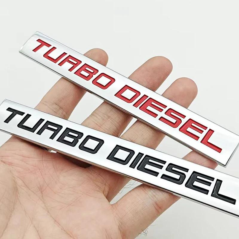 3D Chrome Metal Car Sticker Logo TURBO DIESEL Emblem Rear Trunk Fender Badge Decal For Isuzu Kia Hyundai Toyota Ford Accessories DD6