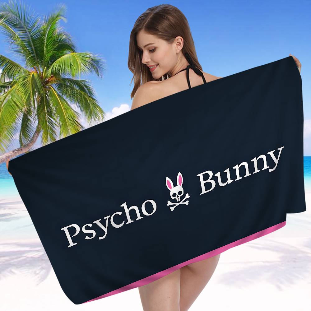 Роскошное модное пляжное полотенце из микрофибры P-Psycho Bunny, впитывающее, быстросохнущее, мягкое, для йоги, плавания, курорта, альпинизма