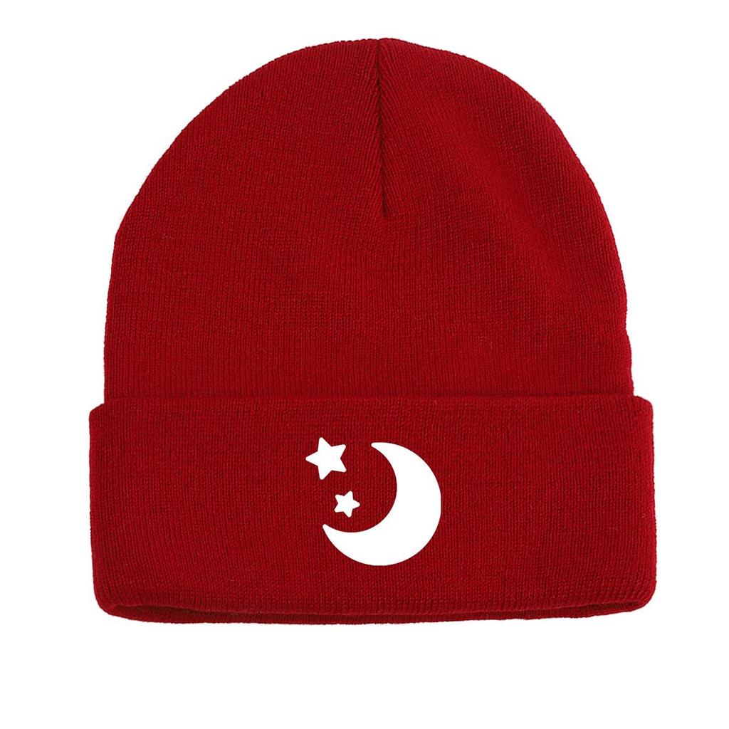 Белая луна звезды зимняя вязаная шапка шапка, шапка с черепом уютная манжета простые шапки с помпоном вязаная шапка шапка