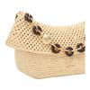 Loewe Ola Woven Brand Letter Logo Tortoiseshell Sweet Donut Chain Raffia Leather Crossbody Bag Medium Natural Color AP22P22X22-2123