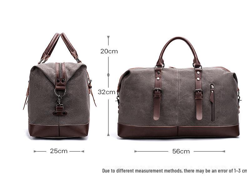 Мужская сумка-мессенджер большой вместимости из холста с отделкой из искусственной кожи — отличный вариант для путешествий и занятий фитнесом.