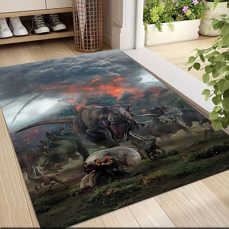 Dinosaurs Volcanic Disaster Carpet Rug Soft Washable Antislip Home Living Room Sofa Mats Personalized Christmas Rug