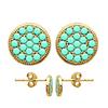 [P9668] - Gold Plated 'Boho' Turquoise Gold Earrings - 7 Mm