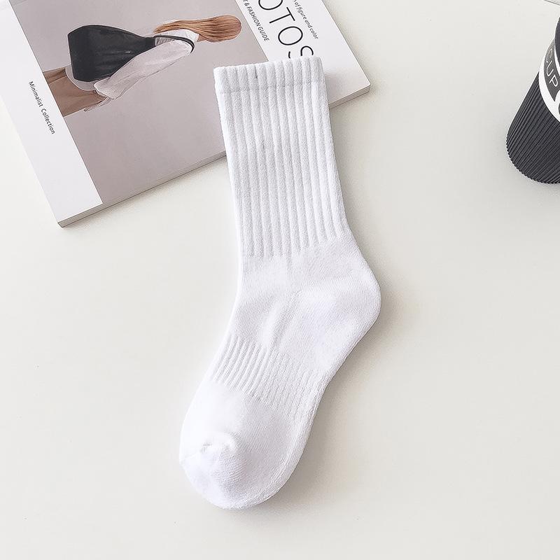 Женские высокоэластичные носки средней длины Terry: Утолщенные, не сдавливающие, амортизирующие спортивные носки для осени/зимы