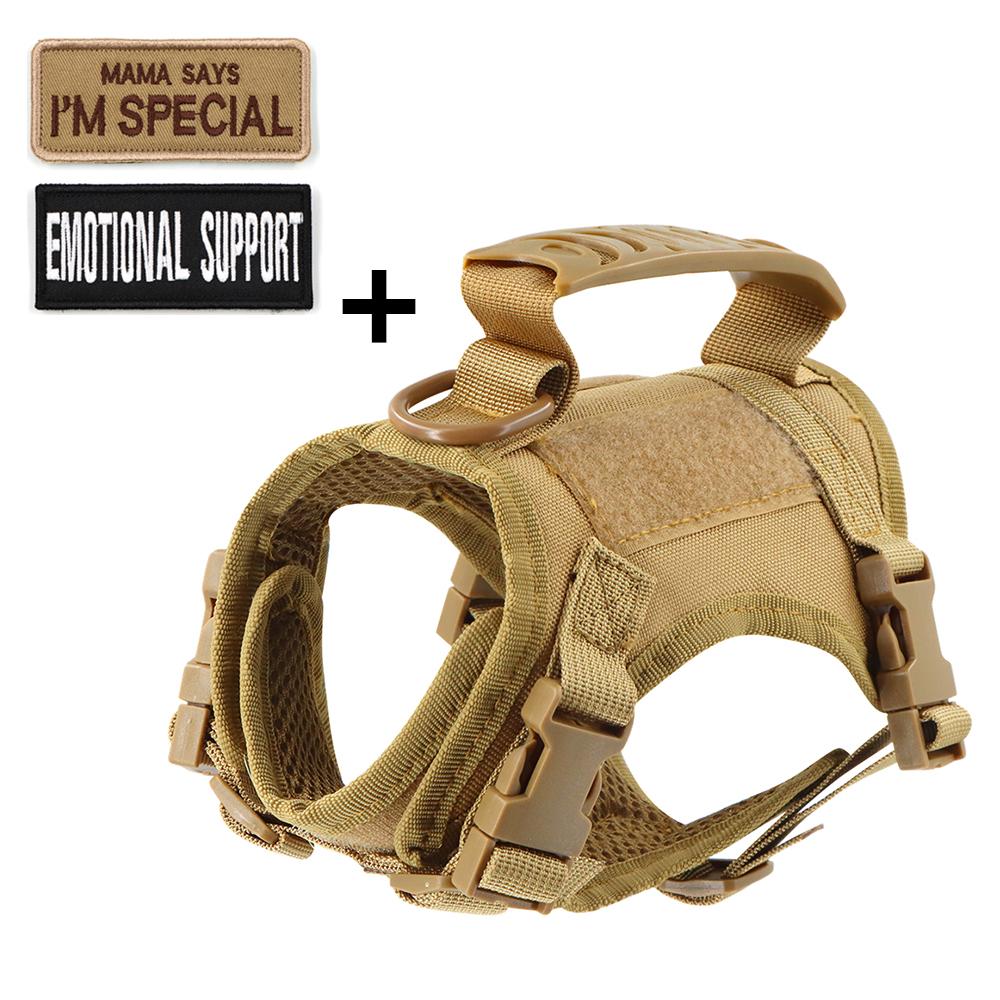 Тактическая кошачья шлейка с 2 нашивками-наклейками для щенка, военная жилетка-шлейка для служебной работы, тренировок, аксессуары для маленьких собак