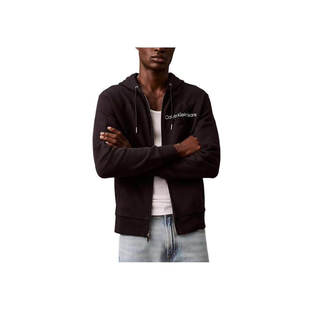 Calvin Klein Minimalist Comfortable Versatile Hooded Long Sleeve Sweatshirt Men Sweatshirt Black 40EM241-001