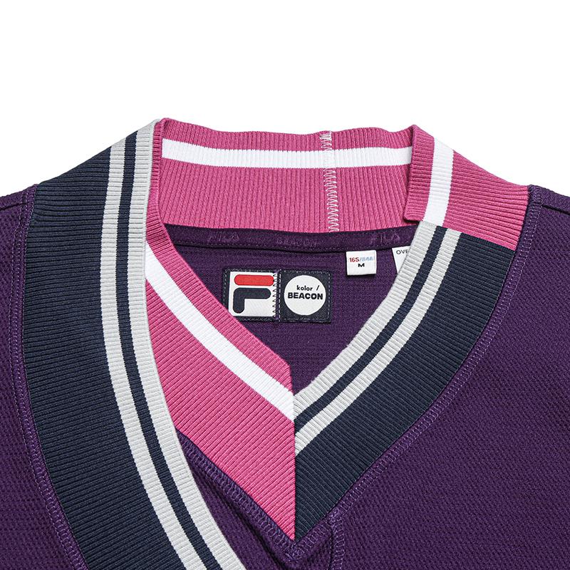 Fila × KOLOR BEACON Модный Универсальный Вязаный Жилет Женские Топы Королевский Фиолетовый F11W636107FPU