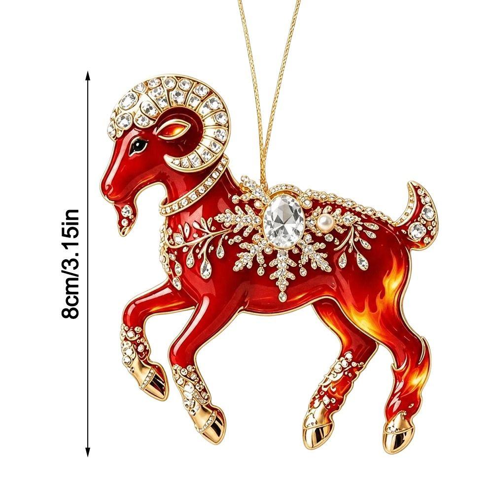 Acrylic Goat Hanging Ornament Shining Christmas Tree Ornament Gifts Keychain Holiday Party Decor