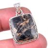 Natural Black Copper Turquoise 925 Solid Sterling Silver Gift Pendant 1.50" L7q87
