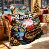 Custom Name Personalized Peppa Pig Print Blanket, Home Decor, Bedroom, Sofa, Camping, Couch, Gifts for Birthday Christmas