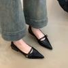 Fashion Sharp Pointed Mid Heeled Mary Jane High Heels, Women's Shallow Shoes, One Button Thick Heels Women Shoes Heels