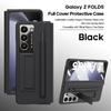 Слот для ручки с ручкой Подставка Vajra Z Fold6 Защитный чехол на петлях для Samsung Galaxy Z Fold 6 5 4 3 Защитная стеклянная пленка Одноцветная защитная пленка для ПК Hybird Pu Cover