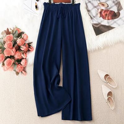 Женские повседневные брюки летнего однотонного цвета, свободные прямые брюки больших размеров