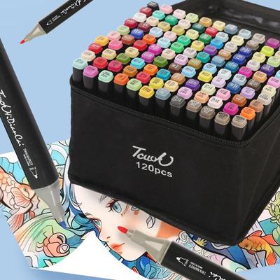 Спиртовые маркеры Touch с двумя наконечниками, 48/80 цветов - быстросохнущие масляные ручки для рисования и акварели для детей