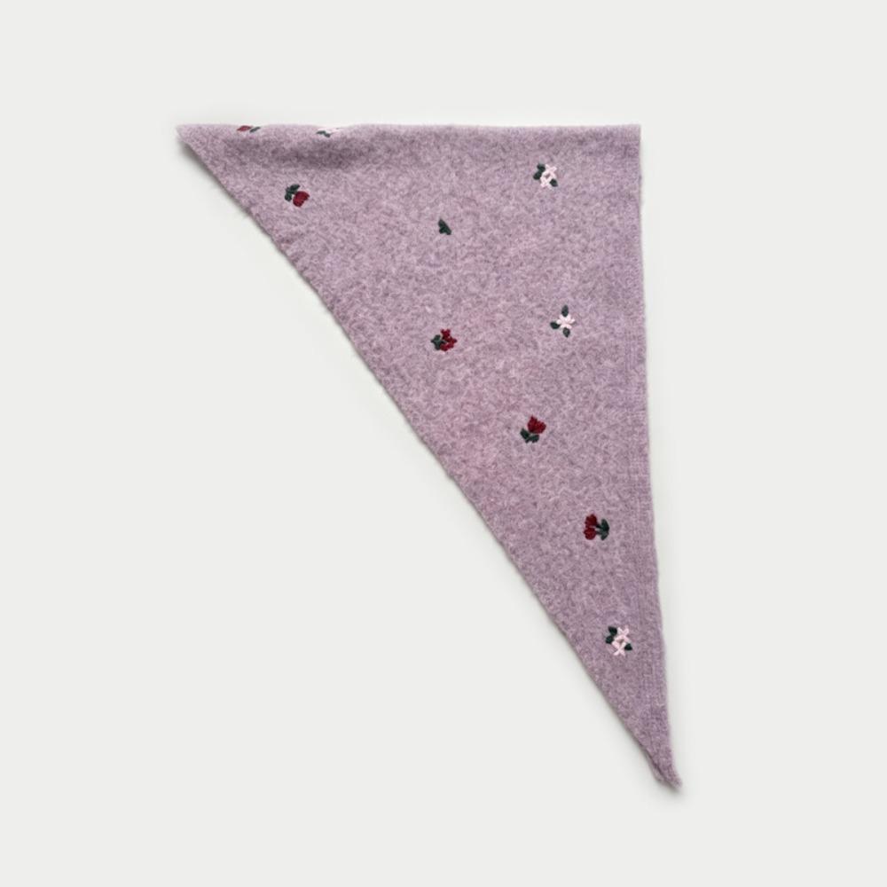 Embroidery Embroidered Triangle Scarf Rose Flower Wool Blend Headscarf Turban Clothing Accessories